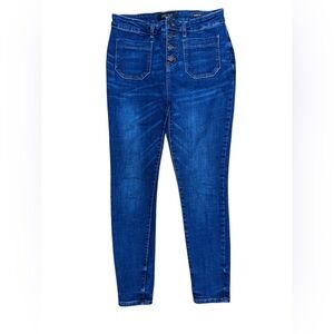 Judy Blue Jeans Button Fly Skinny Fit High-Rise Size 11 Patch Pockets JB88134